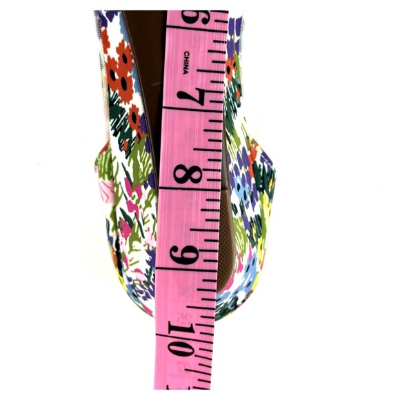 East 5th Womens Slip On Shoes Multi Floral Closed Toe Sheer Sides Wedge heel SZ9 - Picture 16 of 16